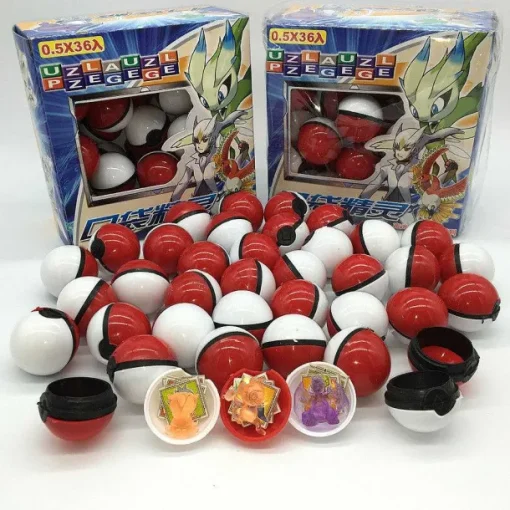 Pkm.store Pokeball & Pokebälle-36Er Set Kleine Pokemon Balle Mit Figur Und Sticker