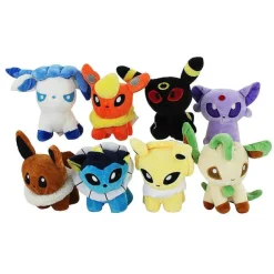 Pkm.store Pokemon Kuscheltiere-8Er Set Mit Nachtara, Evoli, Psiana, Blitza, Aquana, Flamara, Glaziola, Folipurba Kuscheltier
