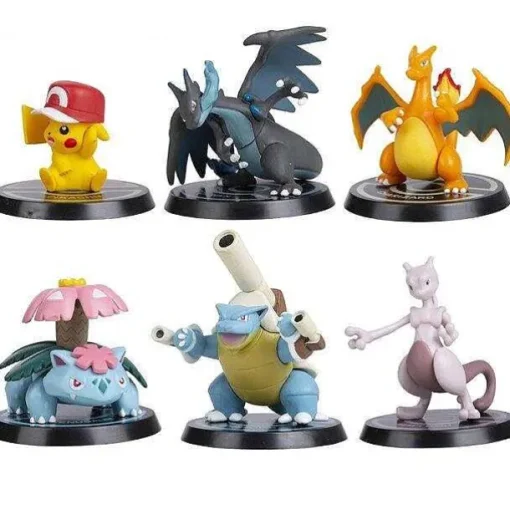 Pkm.store Pokemon Figuren-6Er Set Pokemon Figuren: Pikachu, Glurak, Turtok, Mewtwo Und Bisaflor