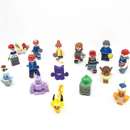 Pkm.store Pokemon Bausteine-8Er Set Pokemon Go Trainer & Pokemon Baustein Figuren