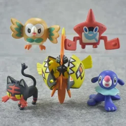 Pkm.store Pokemon Spielzeug-5Er Set Pokemon Spielzeug Pikachu Figuren Rowlet Popplio Litten Tapu Koko