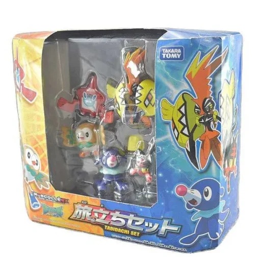 Pkm.store Pokemon Spielzeug-5Er Set Pokemon Spielzeug Pikachu Figuren Rowlet Popplio Litten Tapu Koko