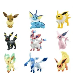 Pkm.store Pokemon Figuren-Evoli, Aquana, Blitza, Flamara, Psiana, Nachtara, Folipurba, Glaziola, Feelinara Figuren