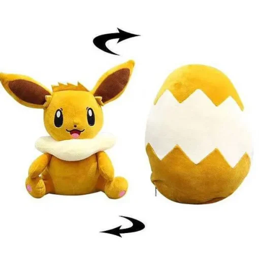 Pkm.store Pokemon Kuscheltiere-Evoli Eevee Kuscheltier Transformer Ei Edition (Ca. 30Cm)