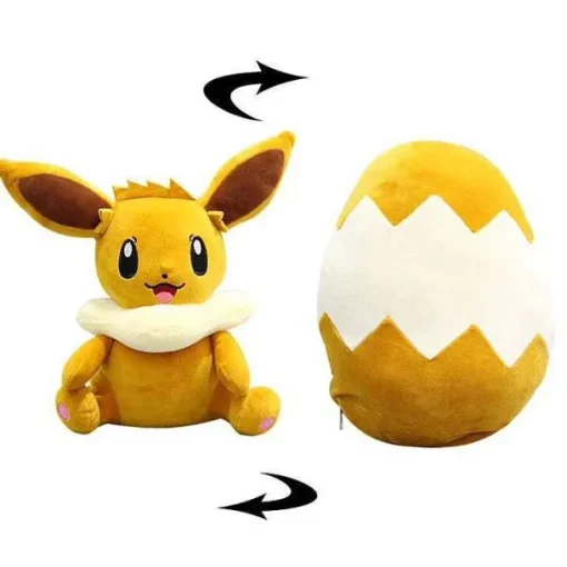 Pkm.store Pokemon Kuscheltiere-Evoli Eevee Kuscheltier Transformer Ei Edition (Ca. 30Cm)