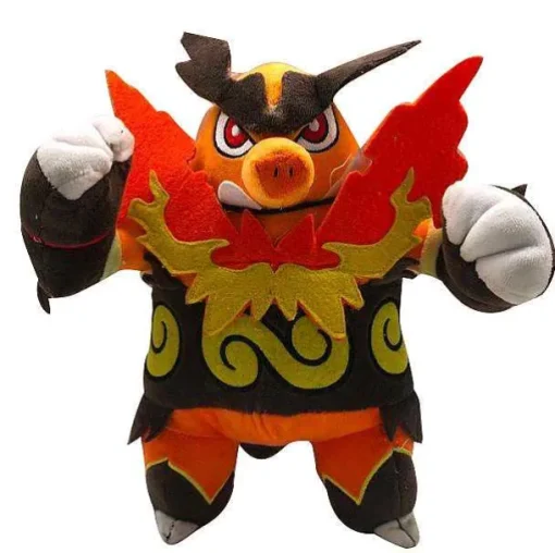 Pkm.store Pokemon Kuscheltiere-Flambirex Emboar Kuscheltier Pokemon (Ca. 24Cm)