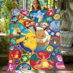 Pkm.store Sonstiges Merchandise-Flauschige Weiche Decken Mit Pikachu Und Evoli Motiven