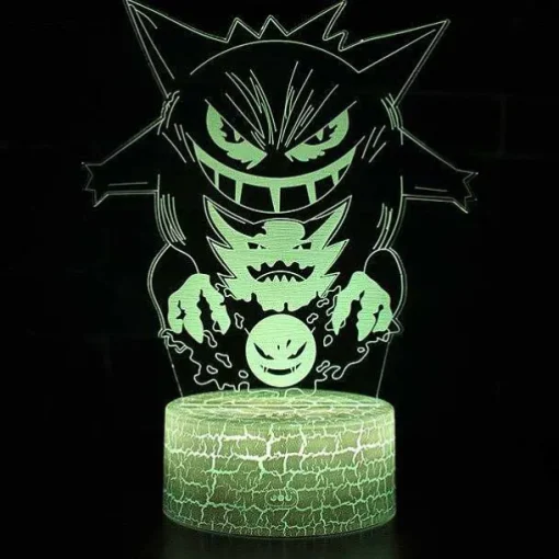 Pkm.store Sonstiges Merchandise-Gengar Nachttischlampe Mit Magischen Farbwechsel Und 3D Pokemon Lampe