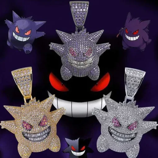 Pkm.store Pokemon Schmuck-Gengar Pokemon Hip Hop Halskette