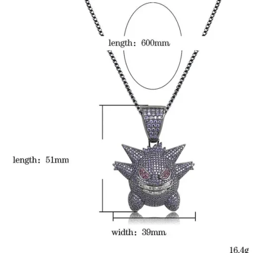 Pkm.store Pokemon Schmuck-Gengar Pokemon Hip Hop Halskette