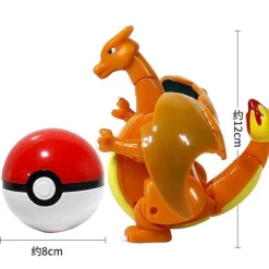 Pkm.store Pokemon Spielzeug-Glurak / Charizard Spiel Figur Mit Pokeball Pokemon Spielzeug Set