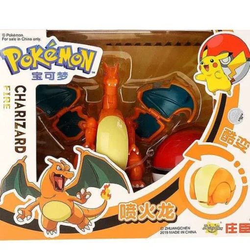 Pkm.store Pokemon Spielzeug-Glurak / Charizard Spiel Figur Mit Pokeball Pokemon Spielzeug Set