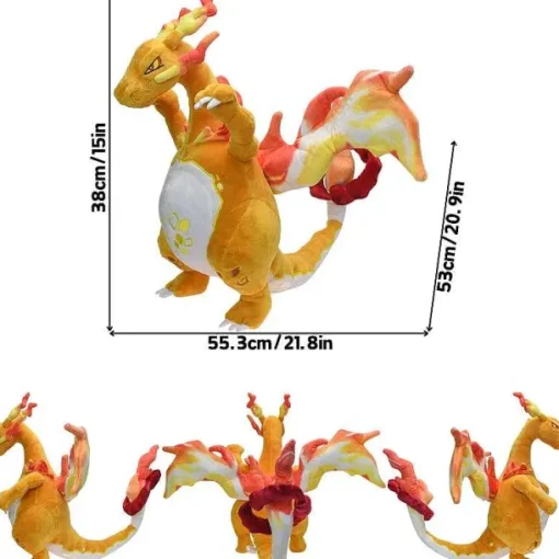 Pkm.store Pokemon Kuscheltiere-Glurak Plusch Pokemon In Verschiedenen Formen, Mega Y, Mega X, Schillernd Uvm.