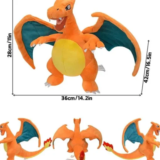 Pkm.store Pokemon Kuscheltiere-Glurak Plusch Pokemon In Verschiedenen Formen, Mega Y, Mega X, Schillernd Uvm.