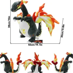 Pkm.store Pokemon Kuscheltiere-Glurak Plusch Pokemon In Verschiedenen Formen, Mega Y, Mega X, Schillernd Uvm.