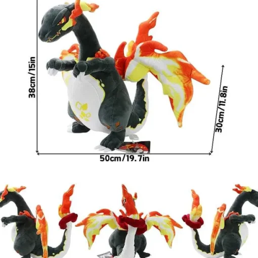 Pkm.store Pokemon Kuscheltiere-Glurak Plusch Pokemon In Verschiedenen Formen, Mega Y, Mega X, Schillernd Uvm.