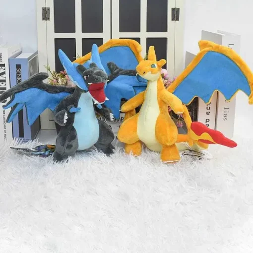 Pkm.store Pokemon Kuscheltiere-Glurak Plusch Pokemon In Verschiedenen Formen, Mega Y, Mega X, Schillernd Uvm.