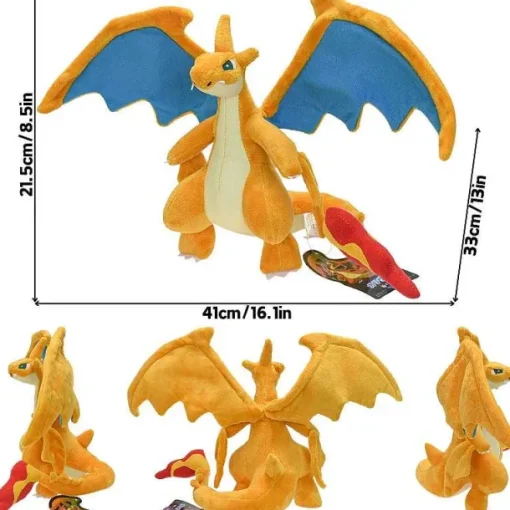 Pkm.store Pokemon Kuscheltiere-Glurak Plusch Pokemon In Verschiedenen Formen, Mega Y, Mega X, Schillernd Uvm.