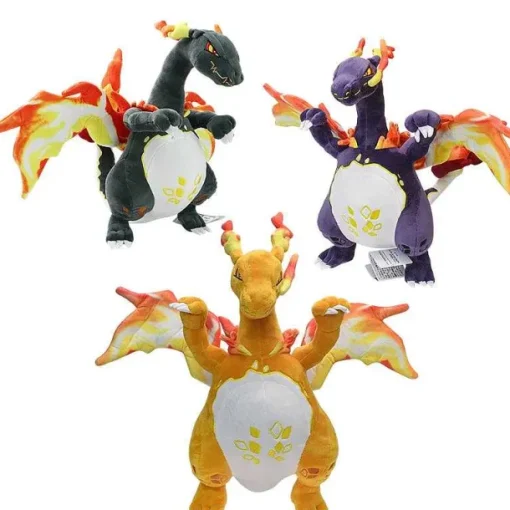 Pkm.store Pokemon Kuscheltiere-Glurak Plusch Pokemon In Verschiedenen Formen, Mega Y, Mega X, Schillernd Uvm.