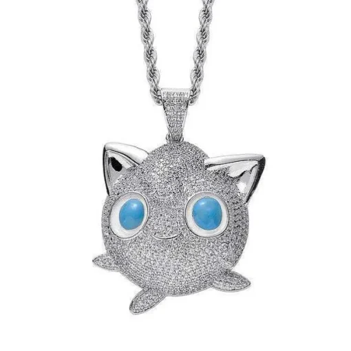 Pkm.store Sommer-Jigglypuff Pummeluff Halskette Hip Hop Style Pokemon