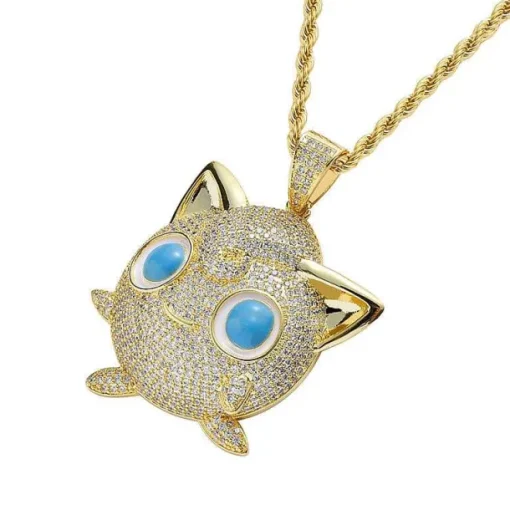 Pkm.store Sommer-Jigglypuff Pummeluff Halskette Hip Hop Style Pokemon
