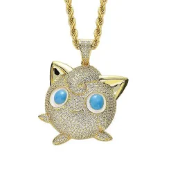 Pkm.store Sommer-Jigglypuff Pummeluff Halskette Hip Hop Style Pokemon