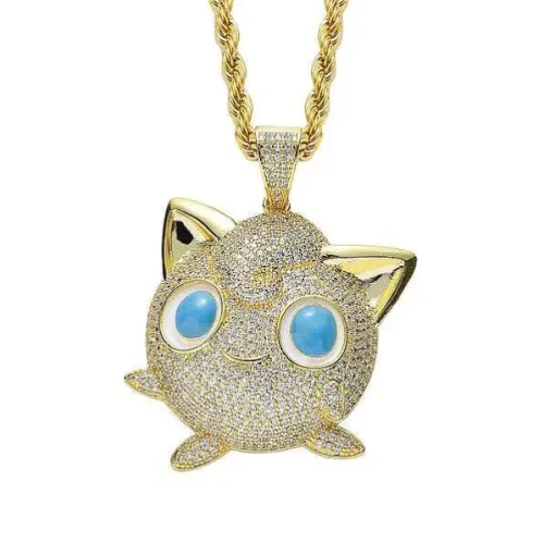 Pkm.store Sommer-Jigglypuff Pummeluff Halskette Hip Hop Style Pokemon