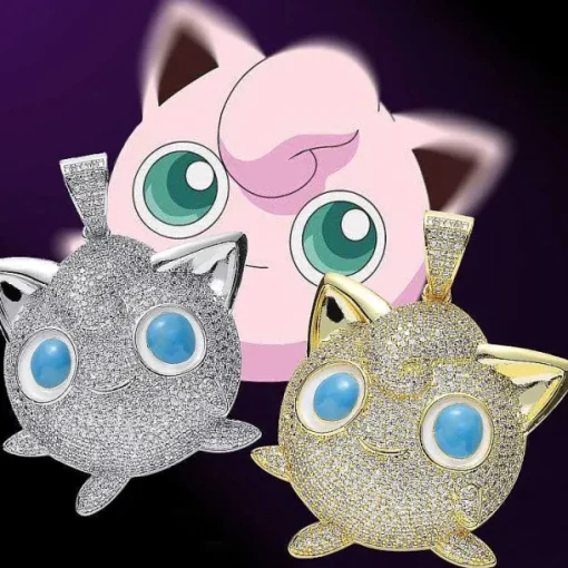 Pkm.store Sommer-Jigglypuff Pummeluff Halskette Hip Hop Style Pokemon