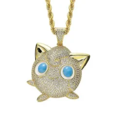 Pkm.store Sommer-Jigglypuff Pummeluff Halskette Hip Hop Style Pokemon