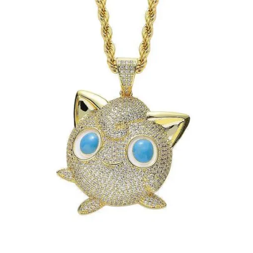 Pkm.store Sommer-Jigglypuff Pummeluff Halskette Hip Hop Style Pokemon
