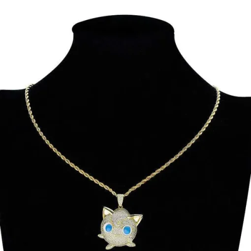 Pkm.store Sommer-Jigglypuff Pummeluff Halskette Hip Hop Style Pokemon