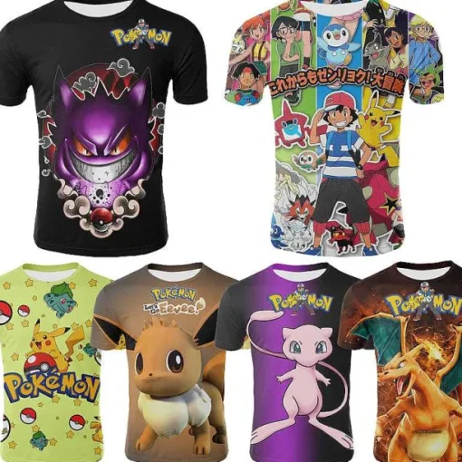 Pkm.store Sommer-Kinder T Shirts Pokemon Und Pikachu Motive