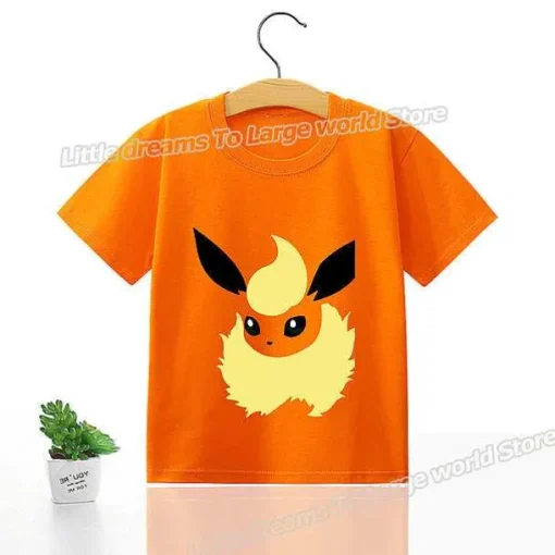 Pkm.store Sommer-Kinder T-Shirts Mit Niedlichen Pokemon Oder Pikachu Motiven