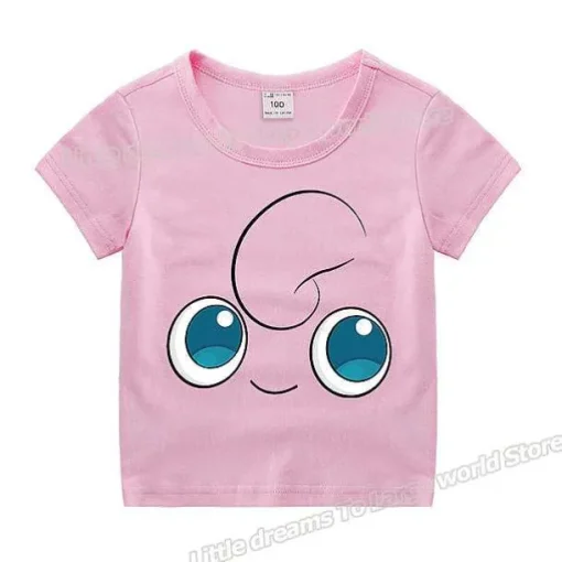 Pkm.store Sommer-Kinder T-Shirts Mit Niedlichen Pokemon Oder Pikachu Motiven