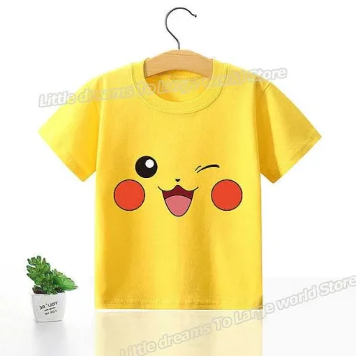 Pkm.store Sommer-Kinder T-Shirts Mit Niedlichen Pokemon Oder Pikachu Motiven