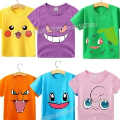 Pkm.store Sommer-Kinder T-Shirts Mit Niedlichen Pokemon Oder Pikachu Motiven