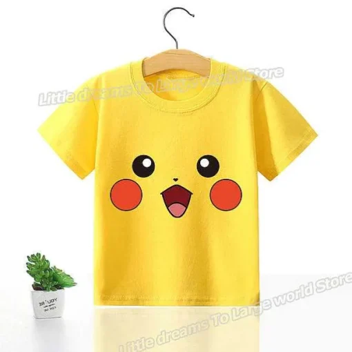 Pkm.store Sommer-Kinder T-Shirts Mit Niedlichen Pokemon Oder Pikachu Motiven
