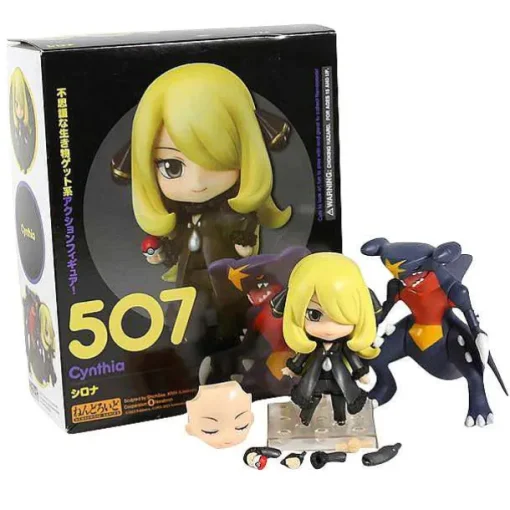 Pkm.store Pokemon Figuren-Knakrack / Garchomp & Cynthia Set Pokemon Figur (Ca. 10Cm)
