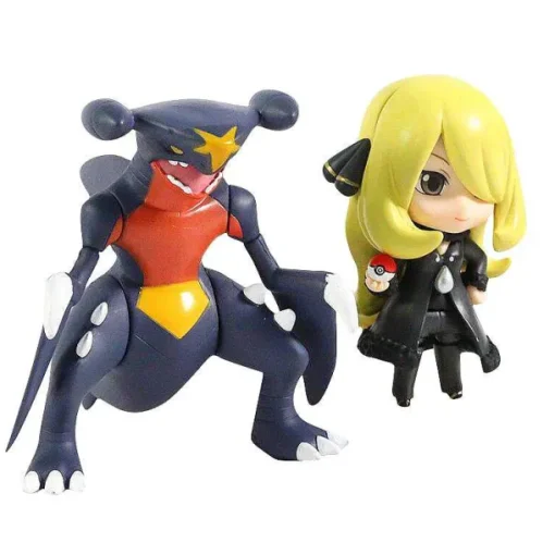 Pkm.store Pokemon Figuren-Knakrack / Garchomp & Cynthia Set Pokemon Figur (Ca. 10Cm)