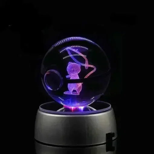 Pkm.store Sonstiges Merchandise-Kristall Pokeball Mit 3D Effekt Realxo Mewtu Pikachu Uvm.