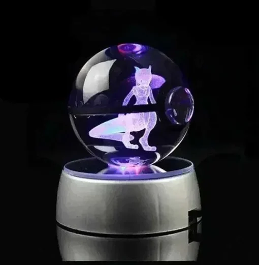 Pkm.store Sonstiges Merchandise-Kristall Pokeball Mit 3D Effekt Realxo Mewtu Pikachu Uvm.