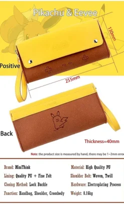Pkm.store Sonstiges Merchandise-Leder Schutztasche Pokemon Pikachu Design Fur Switch Konsolen
