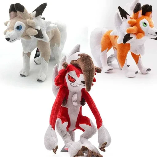 Pkm.store Pokemon Kuscheltiere-Lycanroc Wolwerock Plusch Pokemon (Ca. 25Cm) Kuscheltier