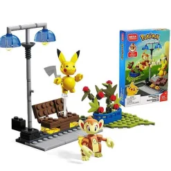 Pkm.store Pokemon Bausteine-Mega Construx Classic Pokemon Chimchar / Panflam - Pikachu Bausteine Set