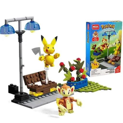 Pkm.store Pokemon Bausteine-Mega Construx Classic Pokemon Chimchar / Panflam - Pikachu Bausteine Set