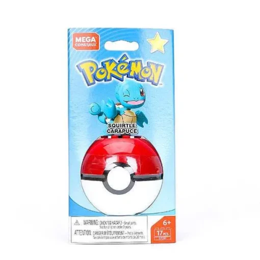 Pkm.store Pokemon Bausteine-Mega Construx Pokemon Pokeball (Pikachu, Mauzi, Glumanda, Bisasam, Schiggy Pummeluff) Mit Pokemon Ball