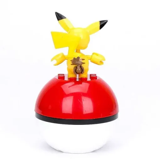 Pkm.store Pokemon Bausteine-Mega Construx Pokemon Pokeball (Pikachu, Mauzi, Glumanda, Bisasam, Schiggy Pummeluff) Mit Pokemon Ball