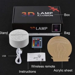 Pkm.store Sonstiges Merchandise-Mew Oder Mewtwo / Mewtu Nachttischlampe 3D Effekt, 16 Farben, Fernbedienung