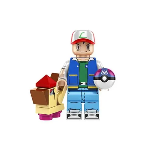 Pkm.store Pokemon Bausteine-Mini Trainer Figuren Mit Pokemon