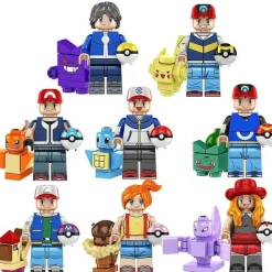 Pkm.store Pokemon Bausteine-Mini Trainer Figuren Mit Pokemon